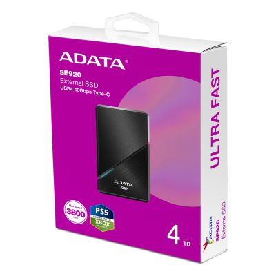 12. ADATA SE920 Thunderbolt-Technologie 4 TB USB Typ-C USB4 Gen 3x2 Schwarz