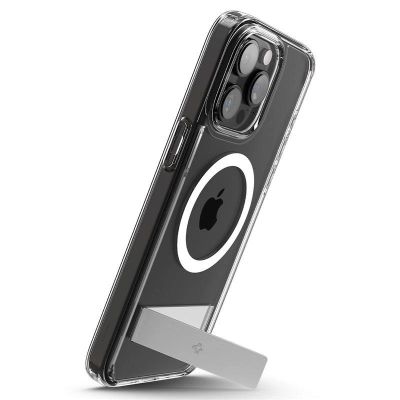 10. Spigen Ultra Hybrid S MagSafe Hülle mit Ständer für iPhone 15 Pro – transparent