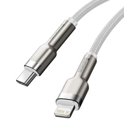 4. Baseus Cafule Series Metal Data USB-C / Lightning 20W PD-Kabel 2 m - Weiß