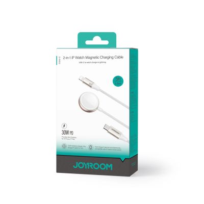 5. Joyroom 2-in-1- Lightning -Kabel und induktives Ladegerät für Apple Watch 1,5 m weiß (S-IW012)