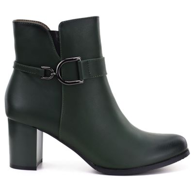 2. Gefütterte Damen-Ankle-Boots mit Absatz, grün, M.Daszyński SA125-32