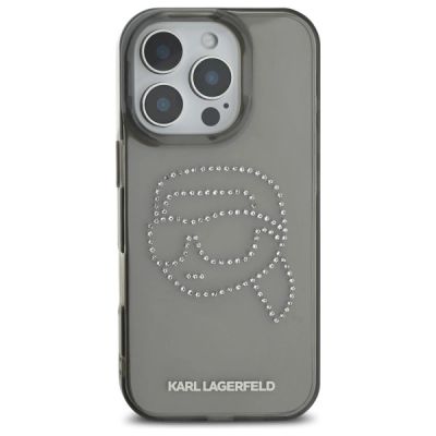 3. Karl Lagerfeld KLHCP16XHKHDCELK iPhone 16 Pro Max 6,9" schwarz/schwarz Hardcase IML Strasssteine ​​Karl Head