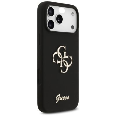 4. Guess Silikonhülle mit großem 4G-Schriftzug für iPhone 17 Pro Max – Schwarz