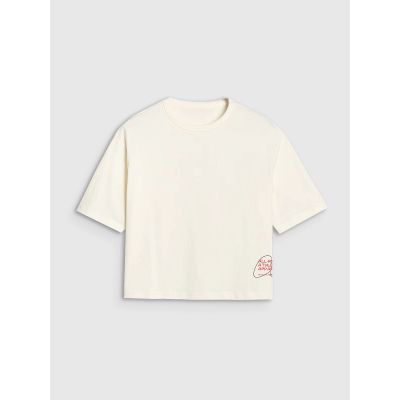 4. Übergroßes bedrucktes Damen-T-Shirt 4F 4FWSS25TTSHF1971-11S