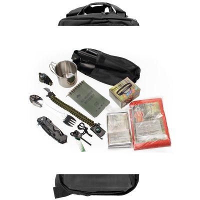 7. Evakuierungsrucksack mit Ausstattung, Schwarz SEMI LINE