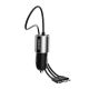 7. Dudao 3in1 USB Autoladegerät 3,4 A eingebautes Kabel Lightning / USB Typ C / Micro USB schwarz (R5ProN schwarz)