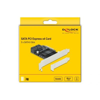 4. DeLOCK 5-Port SATA PCI Express x4 Karte – Low-Profile-Design