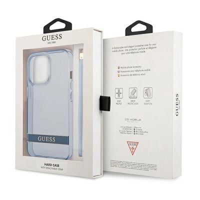 8. Guess GUHCP13LHTSGSB iPhone 13 Pro / 13 6,1 "blau / blaues Hardcase Translucent Stap