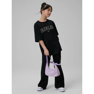 6. Locker geschnittenes Mädchen-T-Shirt mit Aufdruck 4F 4FJRSS26TTSHF3453-20S