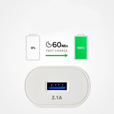 5. SBS TETR1USB2AWFAST 10W USB-A Netzladegerät – Weiß