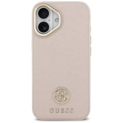 3. Guess MagSafe-Hülle mit genarbtem Strass-Logo für iPhone 17 – rosa