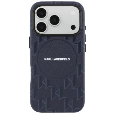 3. Karl Lagerfeld Monogram Logo MagSafe Hülle für iPhone 17 Pro Max - Blau