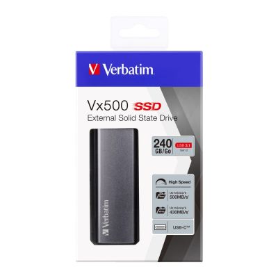 3. VERBATIM VX500 240GB USB-C 3.1 Externe SSD-Festplatte 47442