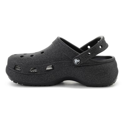 4. CROCS CLASSIC PLATFORM GLITTER CLOG W SCHWARZ 207241-001