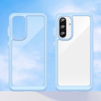 7. Outer Space Hülle für Samsung Galaxy A56 Cover mit Flexiblem Rahmen - Blau
