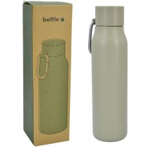 THERMOFLASCHE 550 ML MIT KARABINERHAKEN, BEIGE, STAMINA