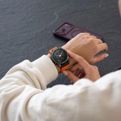 8. Tech-Protect NylonLoop Armband für Garmin Fenix 5X / 5X Plus / 6X / 6X Pro / 7X / 8 / 8 Pro / 9 / 9 Pro (51 mm) – Orange