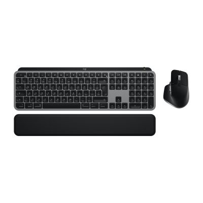 4. Logitech Master MX Keys S Combo für Mac (Tastatur und Maus inklusive), Heim-/Büro-Kombination, kabellos (RF) + Bluetooth, QWERTZ-Tastatur (American International), Aluminium, Schwarz