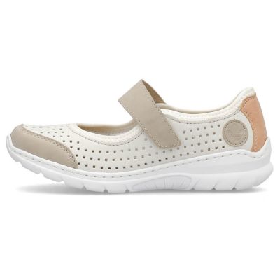 35. Bequeme Rieker W RKR575A Lochmusterschuhe, beige