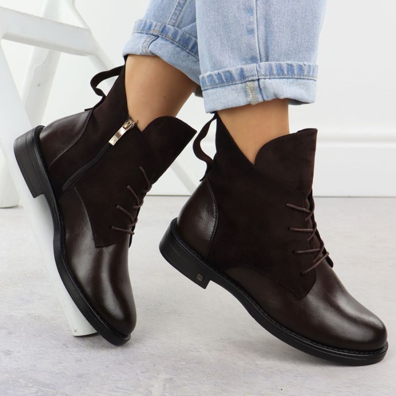 5. Damen-Wildlederstiefeletten in Braun Potocki Z25-SZ12080
