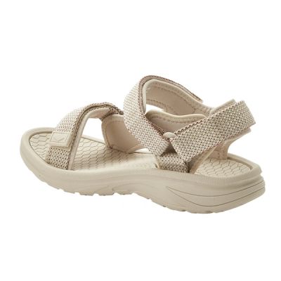 3. Lee Cooper Damen-Sandalen mit Klettverschluss für den Sommer am Strand, hellbeige Creme
