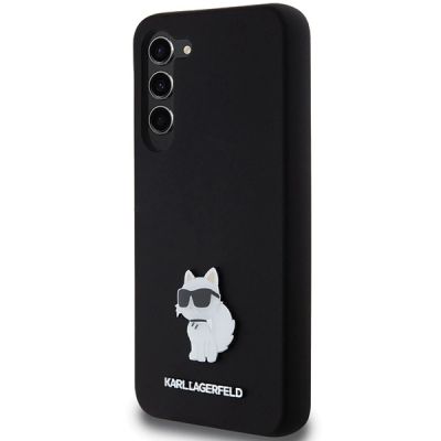 2. Karl Lagerfeld Silikon Choupette Metal Pin Hülle für Samsung Galaxy S23+ – Schwarz