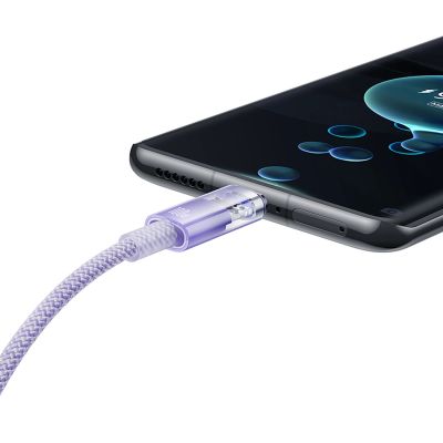 9. Baseus Explorer 100W USB-A-auf-USB-C-Kabel mit intelligentem Temperatursensor, 1 m – Lila