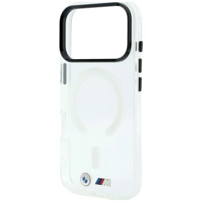 6. BMW M IML MagSafe Hülle mit glänzendem Metalllogo und Zierleisten für iPhone 18 Pro Max / 17 Pro Max – Transparent