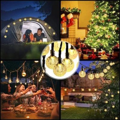 9. Solar-Gartenlampen-Girlande, Solarkette, 4,9 m, 40 LEDs, warmweiß