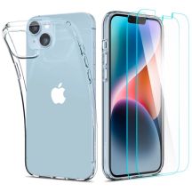 Set aus Spigen Crystal-Hülle und gehärtetem Glas für das iPhone 14 Plus – transparent
