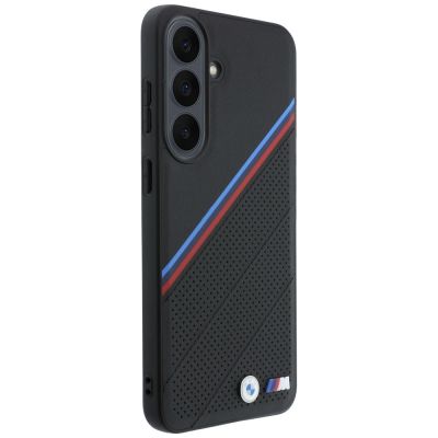 4. BMW M Tricolor Metal Logo MagSafe Hülle für Samsung Galaxy S26 FE – Schwarz