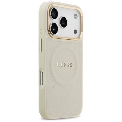 4. Guess Peony Hot Stamp MagSafe Case für iPhone 17 Pro - Beige