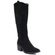 Schwarze Wildleder-Cowboystiefel mit Blockabsatz M.Daszyński SA261-6