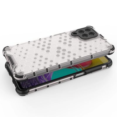 4. Gepanzerte Wabenhülle mit Gelrahmen für Samsung Galaxy M53 5G transparent