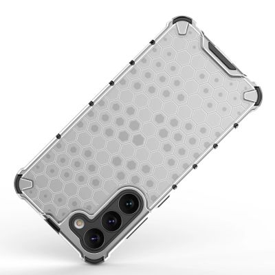 8. Wabenhülle für Samsung Galaxy S23+ gepanzerte Hybridhülle transparent