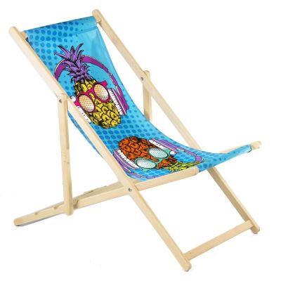 2. Klassischer Buchenholz-Liegestuhl GreenBlue GB183 mit Ihrem eigenen Druck