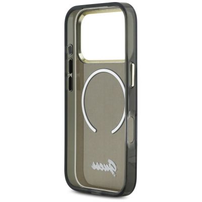 7. Guess IML Script Metal MagSafe Hülle für iPhone 17 Pro Max – Schwarz