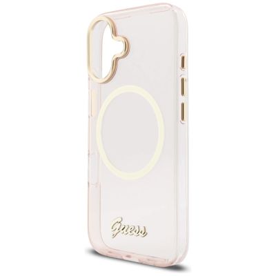 6. Guess IML Script Metal MagSafe Hülle für iPhone 17 - Pink