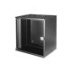 10. 19-Zoll-12-HE-Wandnetzwerkschrank, SOHO PRO 595 x 540 x 400 mm, Glastür, schwarz, unmontiert, 60 kg