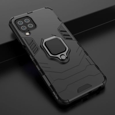 8. Ring Armor robuste Kickstand TPU/PC Panzer Handyhülle Hard Case für Samsung Galaxy A22 4G blau