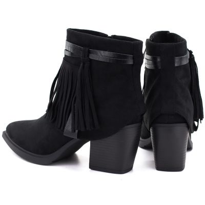 4. Damen-Cowboystiefel mit Fransen, gefüttert, schwarz, M.Daszyński