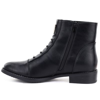 3. Schwarze flache Damen-Ankle-Boots M.Daszyński SA62-126
