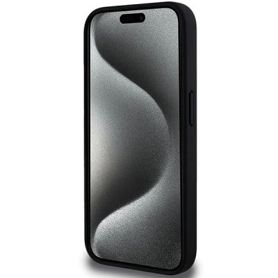 5. BMW Perforated Tricolor Line Hülle für iPhone 15 Pro – Schwarz