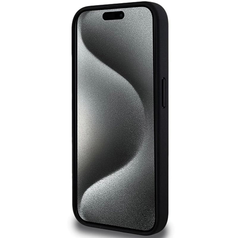 5. BMW Perforated Tricolor Line Hülle für iPhone 15 Pro – Schwarz