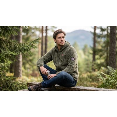 4. Herren-Fleecejacke Geographical Norway UPLOAD HOOD OLIVE DB MEN 224 (WY3387H/GN-OLIVE)