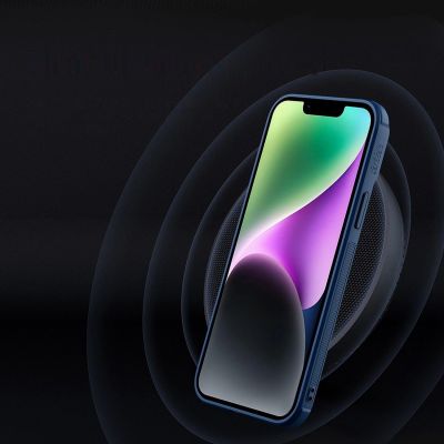 10. Nillkin Textured S Case für iPhone 14, gepanzerte Hülle mit Kameraabdeckung, blau