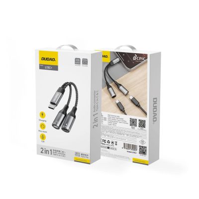 2. Dudao L13C+ 2in1 USB-C-Adapter – Grau