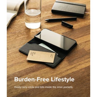 9. Ringke Folio Signature Flip Leather Case für Samsung Galaxy S22+ (S22 Plus) Schwarz (FSS118R262)