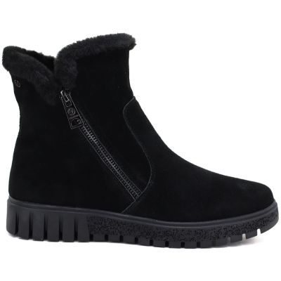 2. Gefütterte schwarze Damen-Lederstiefeletten Vinceza 133126