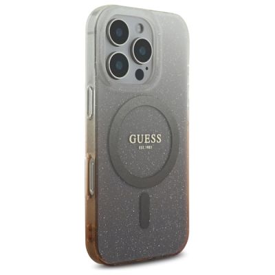 4. Guess IML Glitter Gradient MagSafe-Hülle für iPhone 16 Pro – braun